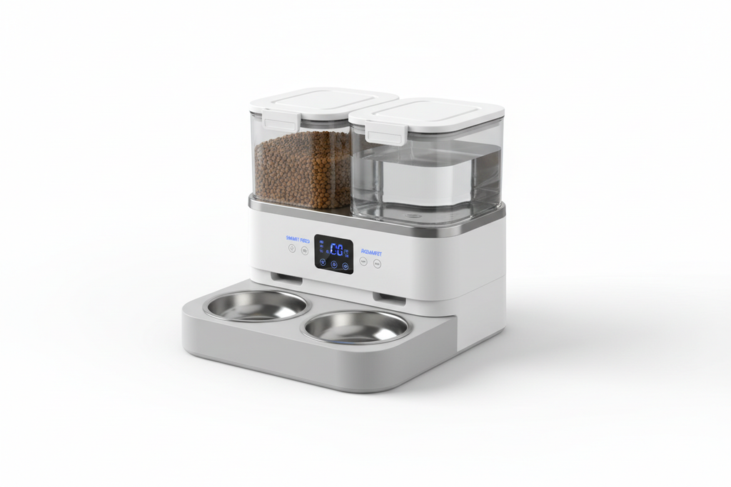 Automatic Cat Feeder & Water Dispenser with Dual Bowl Design