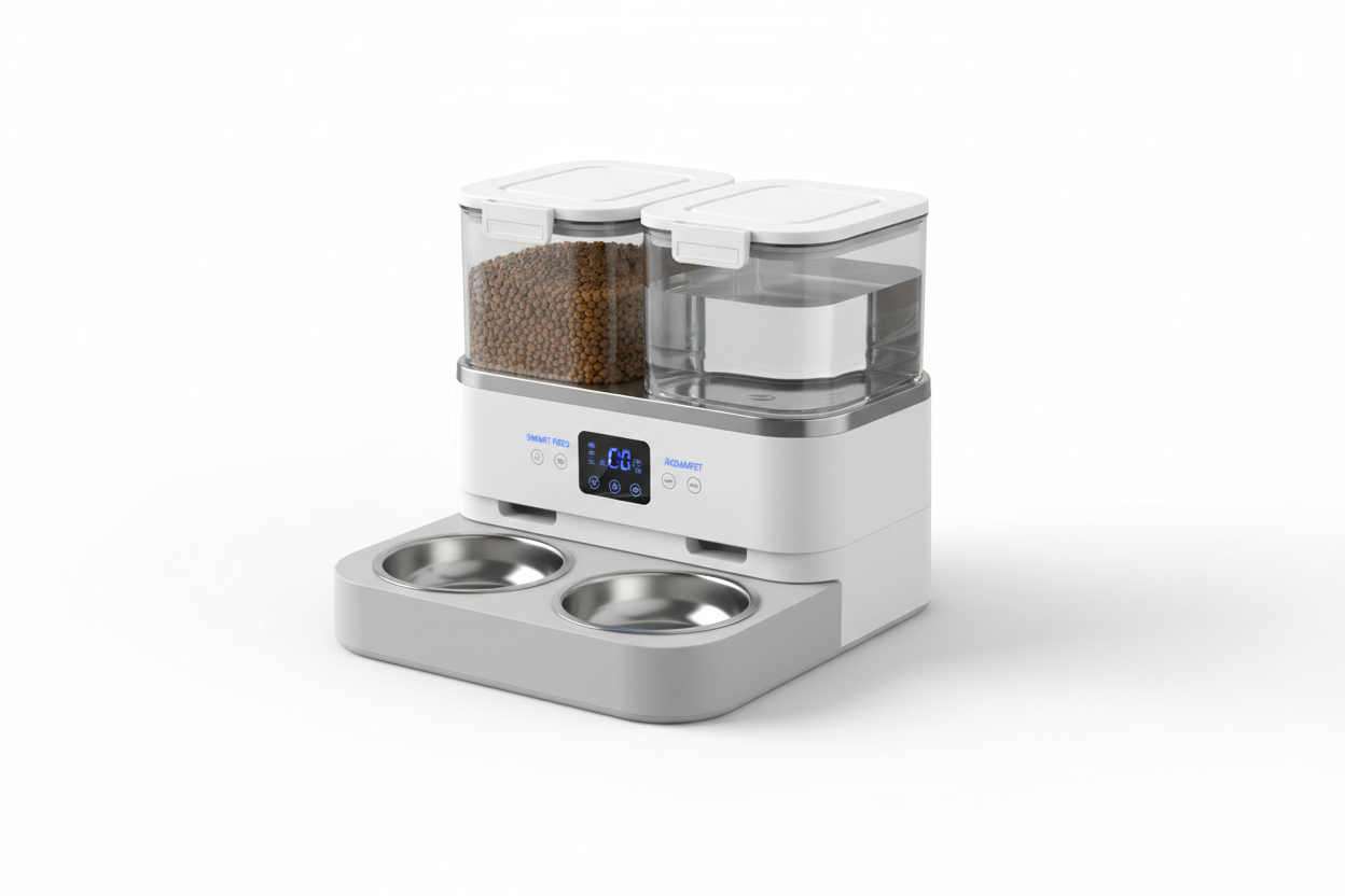 Automatic Cat Feeder & Water Dispenser with Dual Bowl Design